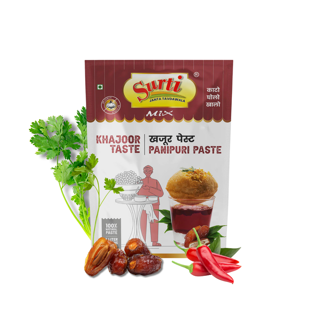 Surtimix PaniPuri | Gol Gappa Paste  | Puchka | Pakodi | Pani Patasha | Water Balls Paste Khajoor Paste – पानी पूरी गोलगप्पे खजूर पेस्ट – No Onion, No Garlic Sweet & Tangy Chaat Enhancer