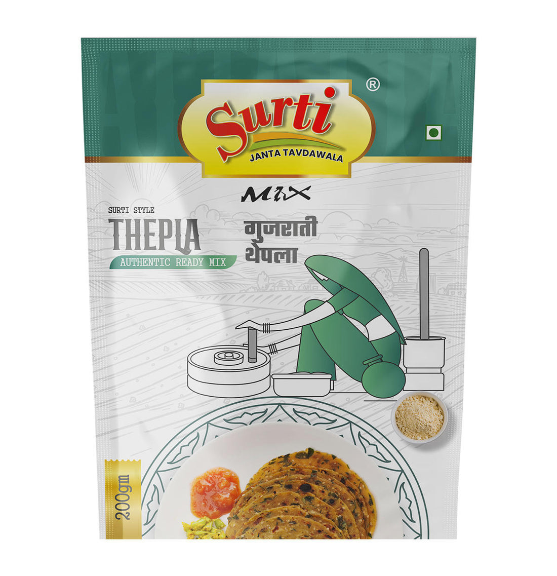 Surtimix Gujarati Thepla Aata – गुजराती थेपला आटा – Authentic Spiced Flatbread Mix