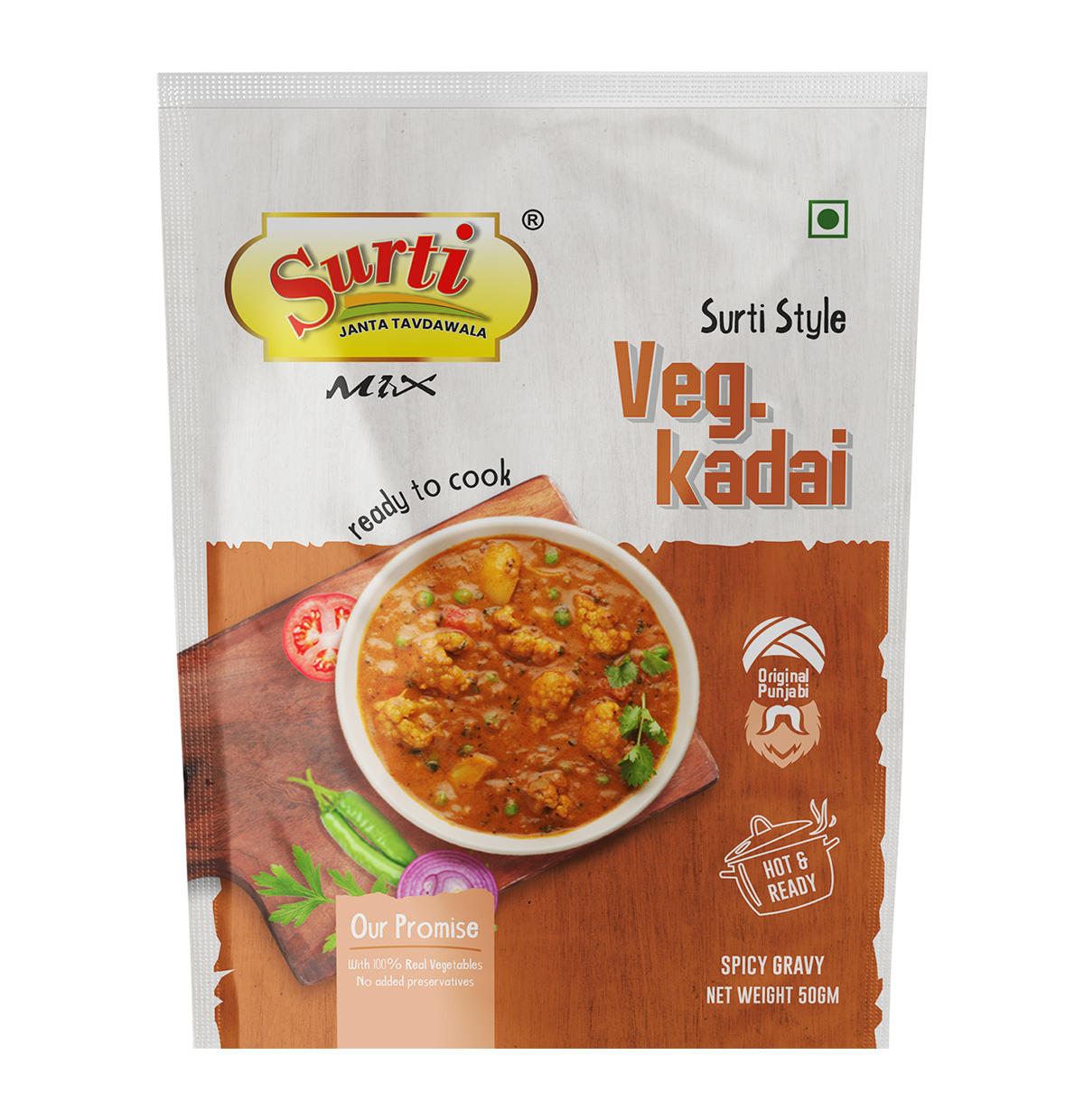Surtimix  Punjabi Veg Kadai sabji  Masala – वेज कढ़ाई पंजाबी सब्जी मसाला – Spicy & Aromatic Restaurant-Style Blend